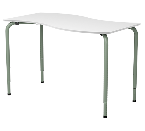 мобильная школьная парта-стол для библиотек с волнообразной формой столешницы