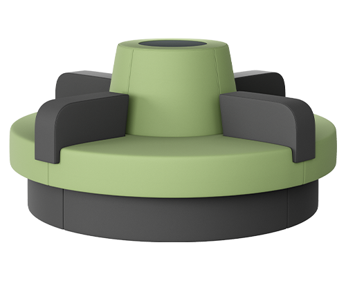 стильный диван для библиотек для 4 человек, зеленый