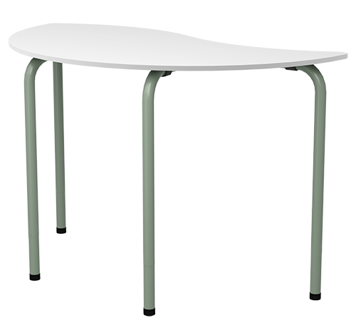 мобильная школьная парта для библиотек с каплевидной формой столешницы