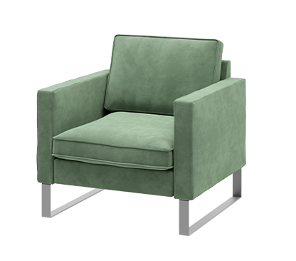 кресло-диван для библиотек, приемных, переговорных и бизнес-залов, зеленое