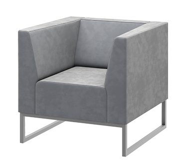 кресло-диван для библиотек модульное серое